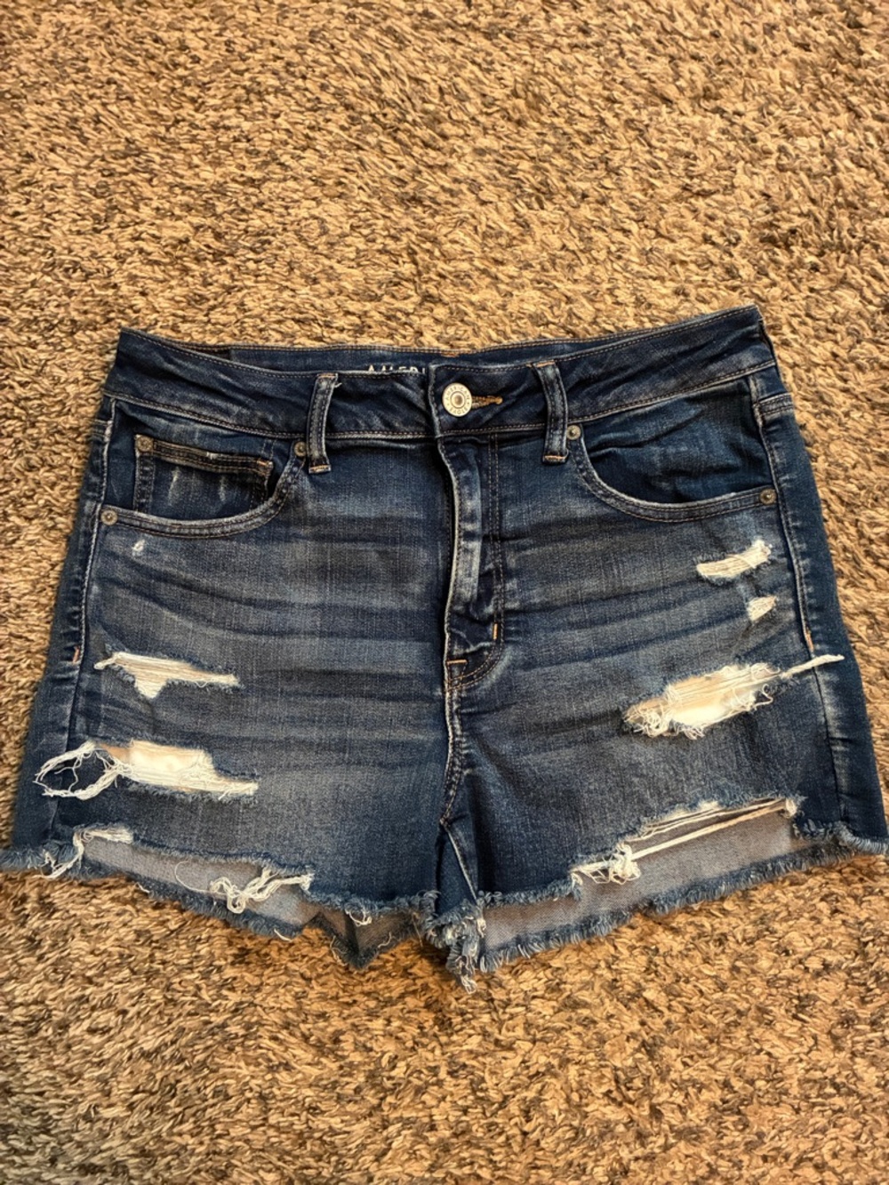 American Eagle hi rise shortie distressed -size 12